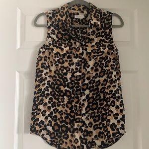 Equipment Sleeveless Leopard Blouse